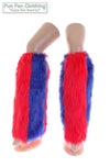 Red & Royal Blue Faux Fur Leg Warmers - Game Day Booties-Game Day Booties (Leg Warmers)-Fun Fan Clothing Inc. 