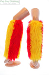 Kansas City Chiefs Game Day Booties - Red & Yellow Faux Fur-Game Day Booties (Leg Warmers)-Fun Fan Clothing Inc. 