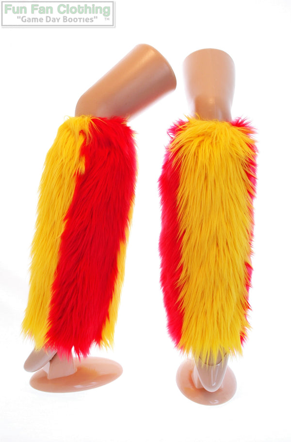 Red and Yellow Fur Leg Warmers - Red and Yellow Leg Warmers - Game