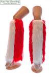 Red & White Faux Fur Leg Warmers - Game Day Booties-Game Day Booties (Leg Warmers)-Fun Fan Clothing Inc. 