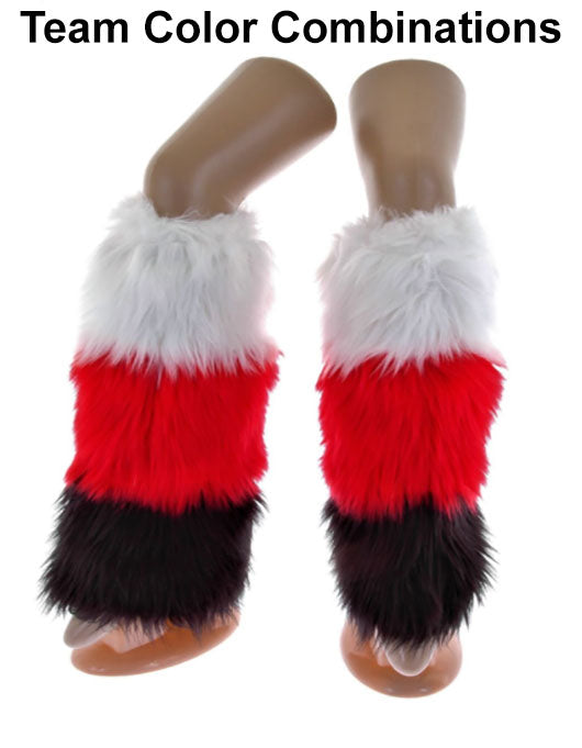 Team colored fur leg warmers