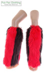 Black & Red Faux Fur Leg Warmers - Game Day Booties-Game Day Booties (Leg Warmers)-Fun Fan Clothing Inc. 