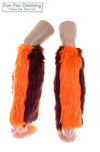 Brown & Orange Faux Fur Leg Warmers - Game Day Booties-Game Day Booties (Leg Warmers)-Fun Fan Clothing Inc. 