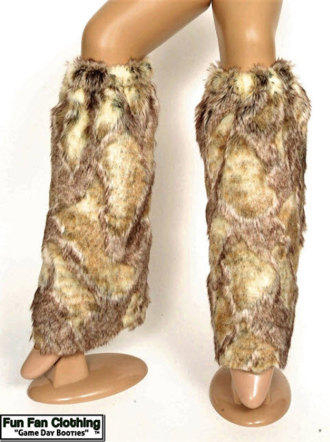 Rabbit Faux Fur Leg Warmers - Faux Rabbit Boot Cuffs - Fur Boot Covers-Game Day Booties (Leg Warmers)-Fun Fan Clothing Inc. 