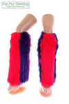 Navy & Red Faux Fur Leg Warmers - Game Day Booties-Game Day Booties (Leg Warmers)-Fun Fan Clothing Inc. 