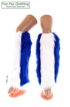 Royal Blue & White Faux Fur Leg Warmers - Game Day Booties-Game Day Booties (Leg Warmers)-Fun Fan Clothing Inc. 