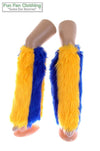 Royal Blue & Yellow Faux Fur Leg Warmers - Game Day Booties-Game Day Booties (Leg Warmers)-Fun Fan Clothing Inc. 