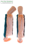 Teal, Gold & Black Faux Fur Leg Warmers - Game Day Booties-Game Day Booties (Leg Warmers)-Fun Fan Clothing Inc. 