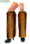 Orange Husky Faux Fur Leg Warmers - Husky Fur Boot Cuffs or Covers - Game Day Booties-Game Day Booties (Leg Warmers)-Fun Fan Clothing Inc. 