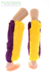 Purple & Yellow Faux Fur Legwarmers - Game Day Booties - Sports Leg Warmers-Game Day Booties (Leg Warmers)-Fun Fan Clothing Inc. 