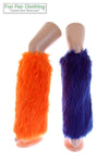 Orange & Navy Faux Fur Leg Warmers - Game Day Booties - Fur Boot Covers-Game Day Booties (Leg Warmers)-Fun Fan Clothing Inc. 