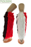 Wisconsin Badgers Leg Warmers - White, Black & Red Faux Fur Legwarmers - Game Day Booties-Game Day Booties (Leg Warmers)-Fun Fan Clothing Inc. 
