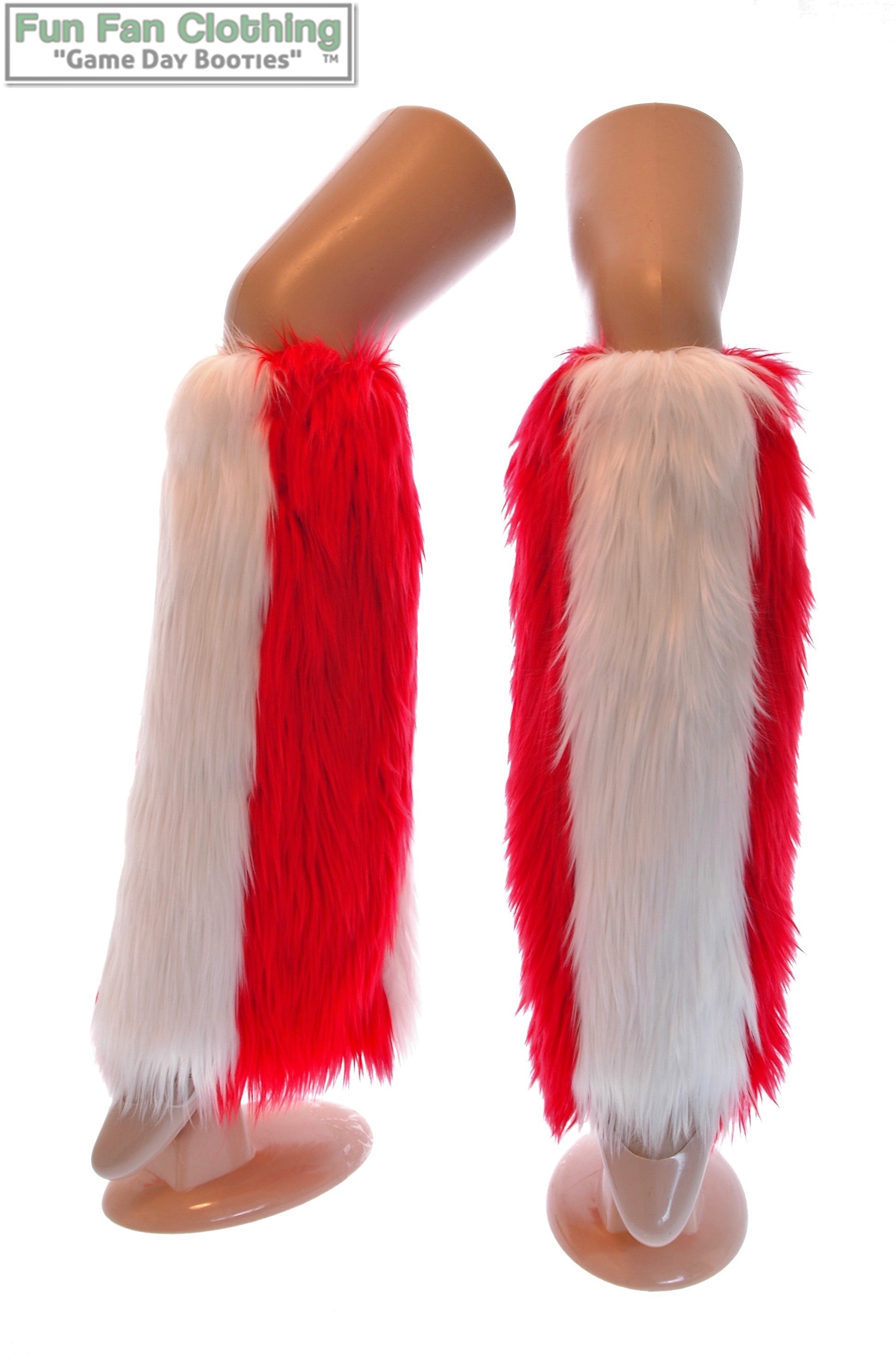 Red Fur Boot Covers - Furry Leg Warmers –